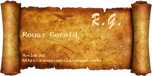 Reusz Gerold névjegykártya